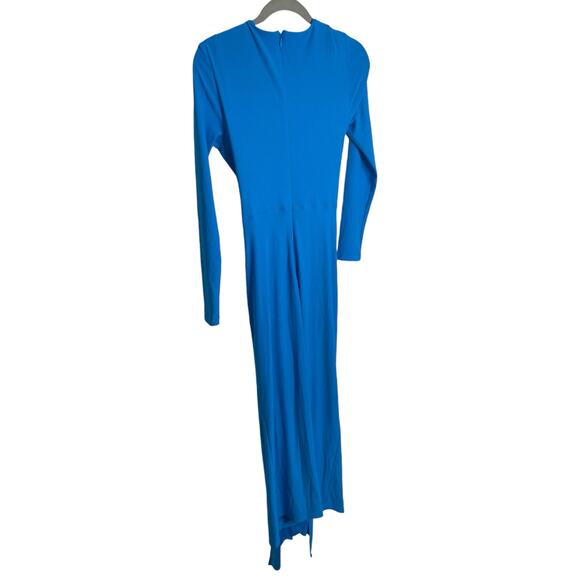 Solace London Lorena Midi Dress Ruched Knotted Draped Long Sleeve Azure Size 2 - Picture 11 of 12